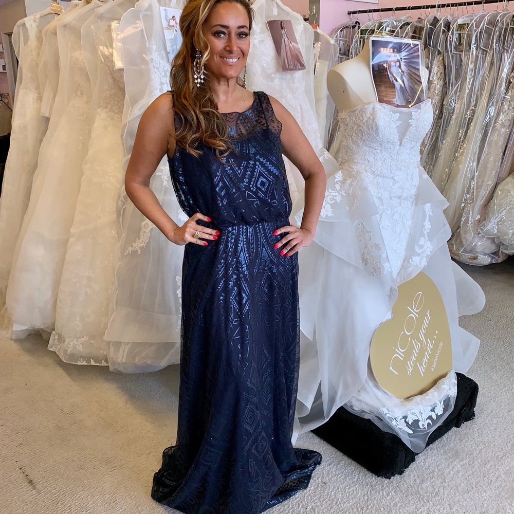 NEW WITH TAGS caviar sequin dress with waist tie
